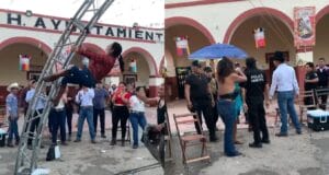 Pleito entre dos mujeres en fiesta tradicional de Akil