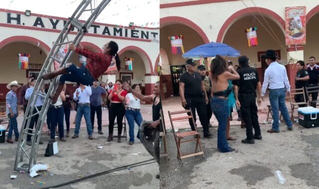 Pleito entre dos mujeres en fiesta tradicional de Akil