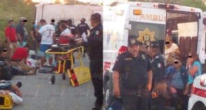 Volcadura de autobús de pasajeros en Sitilpech, Izamal