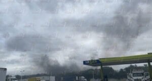 Incendio en la maleza de la Mérida-Umán