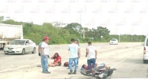 Luego de un choque pareja termina en el hospital en la Mocochá-Conkal