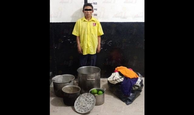 Detenido por el robo de ollas y ropa en Tizimín termina en la cárcel