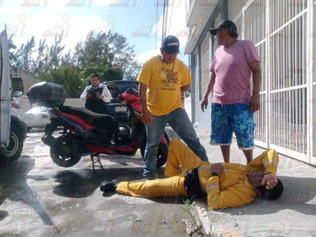Hombre lesionado tras derrape en motocicleta en la colonia Salitral