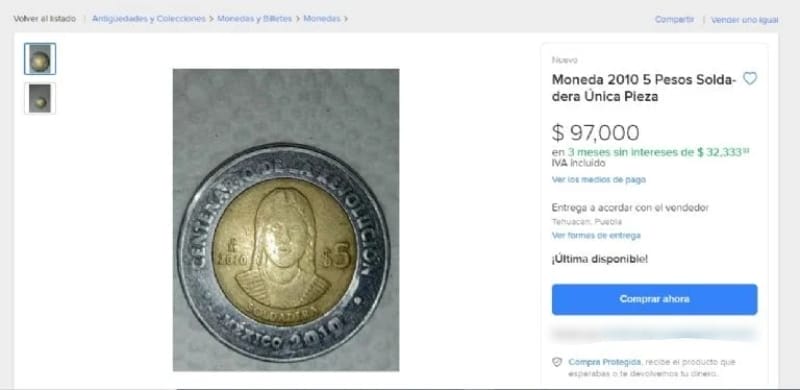 La moneda de 5 pesos que puede costar hasta 200 mil