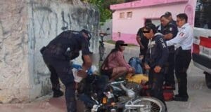 Choque entre motocicletas deja a dos lesionados en Temax