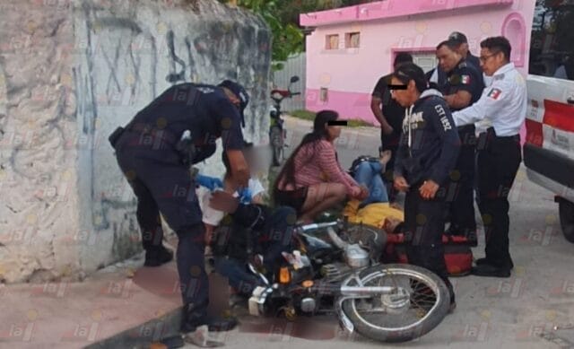 Choque entre motocicletas deja a dos lesionados en Temax