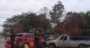 Intenso encontronazo de frente en la Mérida-Tixkokob