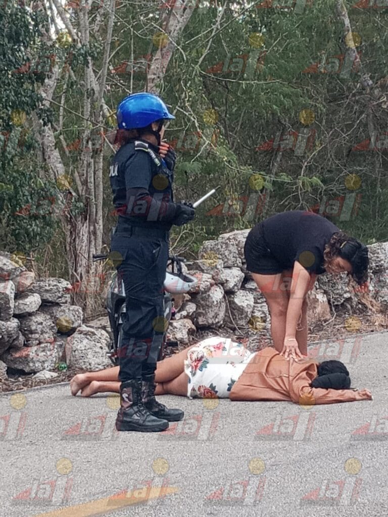 Joven motociclista al hospital tras derrapar en Baca
