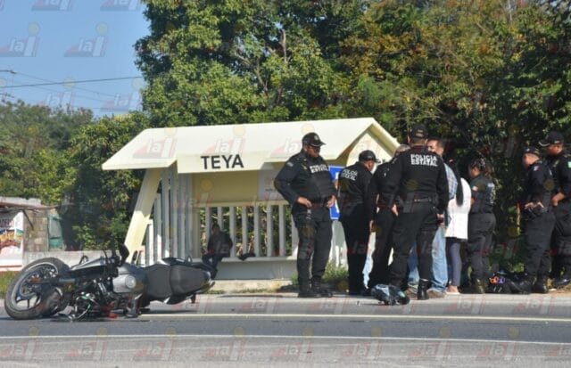 Motociclista iba a ver a su novia pero termina en choque en la Mérida-Cancún