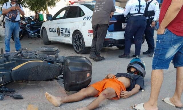 Motociclista es arrollado por el chofer de un autobús que se pasó un alto en Campeche Motociclista es arrollado por el chofer de un autobús que se pasó un alto en Campeche