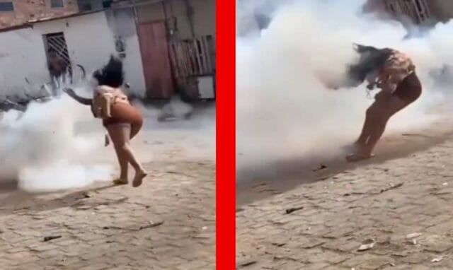 Mujer sufre explosión de pirotecnia en el rostro durante fiestas religiosas