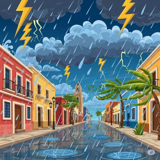 Onda tropical mantendrá chubascos este jueves en Yucatán, alerta por tormentas Onda tropical mantendrá chubascos este jueves en Yucatán, alerta por tormentas
