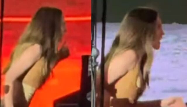 Belinda protagoniza tenso momento con su staff en pleno concierto