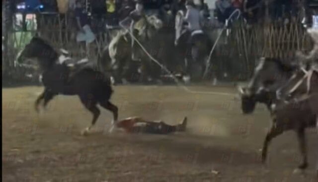 Vaquero ticuleño es embestido y pisado durante corrida en Oxkutzcab