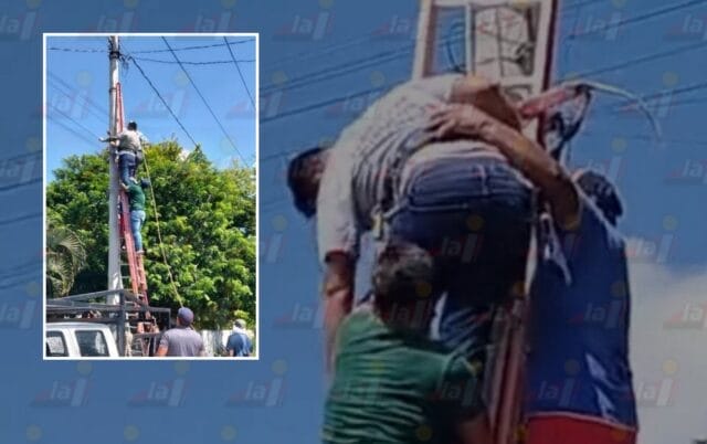 trabajador alumbrado público descarga eléctrica comisaría Xcuyún