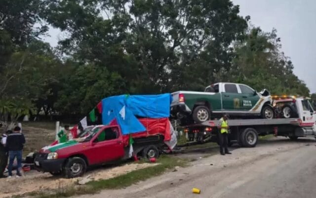 Siete heridos y una mujer grave: Camioneta del tren maya impacta a peregrinos en la Escárcega – Champotón Tren Maya Peregrinos Escárcega