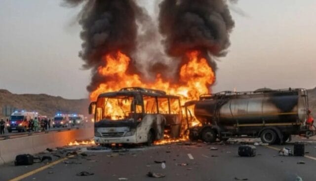 Niebla ocasiona mortal choque: dejó autobuses incendiados y víctimas calcinadas