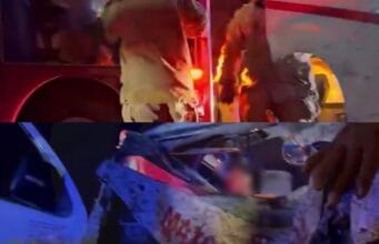 Combi de Maxcanú choca contra caballo y deja 13 personas lesionadas; una mujer quedó prensada