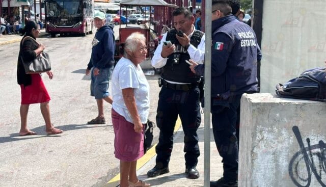 Fuerte operativo policiaco después de que una abuelita olvidara a su nieto en camión del Ko’ox