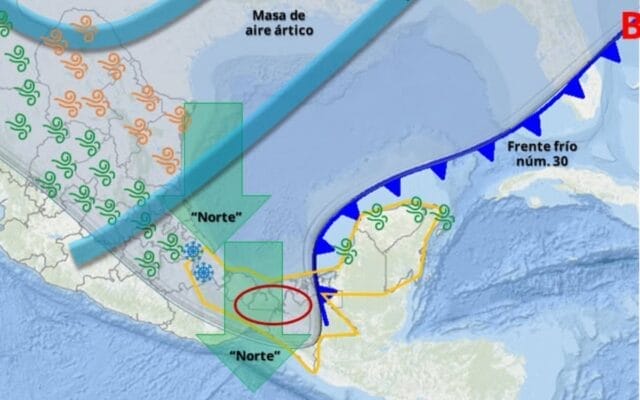 frente frío 30 Yucatán fecha