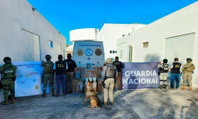 Aseguran más de 275 kilos de droga en retén sobre la carretera Mérida–Cancún