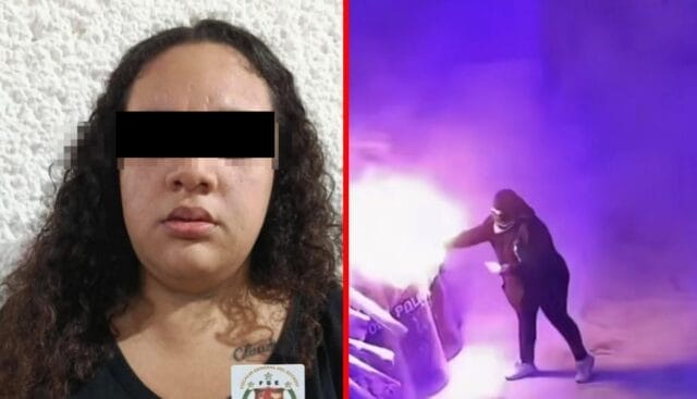 Vinculan a proceso a mujer acusada de atacar con fuego a policías durante marcha del 8M en Campeche