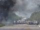 Brutal choque entre dos camionetas termina en incendio sobre la Valladolid-Tizimín